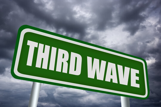 Third Wave of coronavirus is coming, warning sign illustration