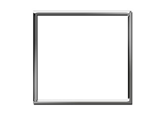 Metal look, Metallic, Square frame. Square frame with sharp corners. 3d illustration