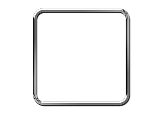 Metal look, Metallic, Square frame. Oval frame with corners . 3d illustration