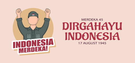Indonesia independence day banner design.