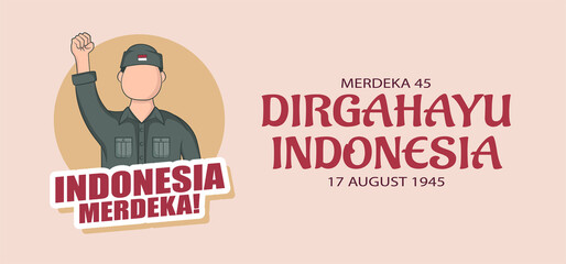 Indonesia independence day banner design.