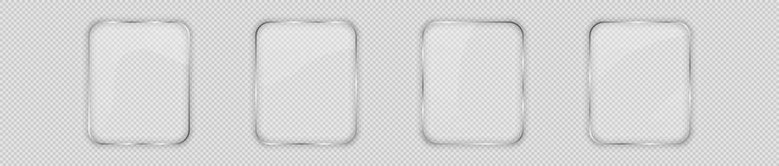 Glass plate in rounded vertical frame