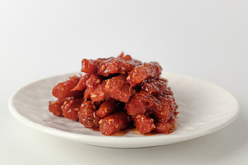 pickled deodeok on a white background