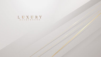 Obraz premium Diagonal golden lines sparkle on gray luxury background, cover design modern concept, vector illustration.