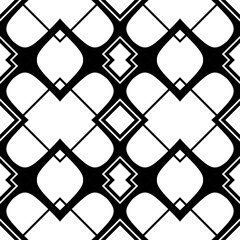 Fototapeta premium Seamless background. Modern stylish texture with abstract shapes with black and white color.Simple regular graphic design.Repeating geometric pattern. ..