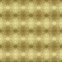 Gold paper for printing.  Seamless pattern. Gold background with decor. Imitation metal foil.