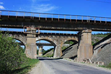 Old railway bridge over the road