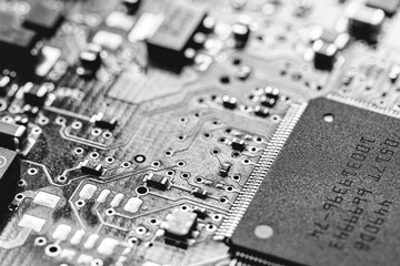 Microchips integrated on the board.