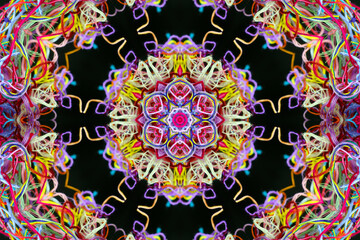 Abstract pattern of colorful threads with 3D effect