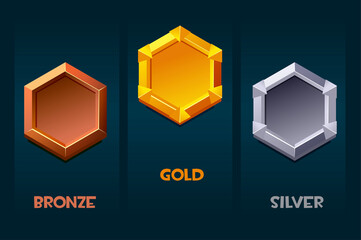 Award badge for game resources, blank medallion templates for ui. © babysofja