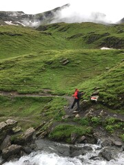 hiking in the mountains