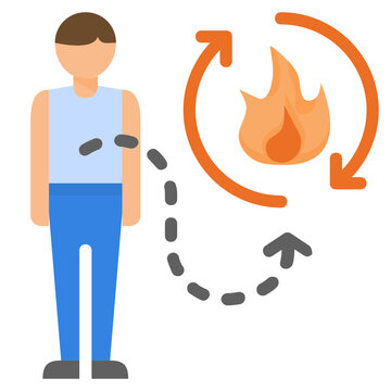metabolic rate flat icon