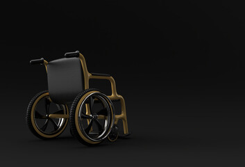 Fototapeta premium Wheelchair Isolated. 3D Rendering Illustration.