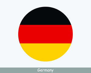 Germany Round Circle Flag. German Circular Button Banner Icon. Deutschland EPS Vector