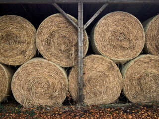 Rundballen im Lager