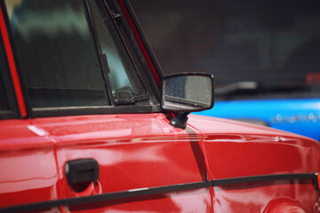 Naklejka premium red vintage car detail