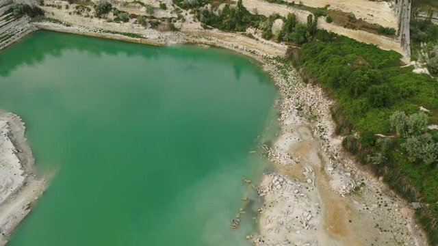 Top view of the St. Klimentovsky Lake in Inkerman,