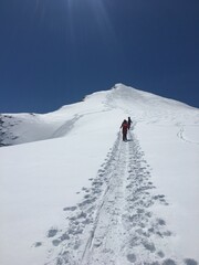 skier on the top of mountain