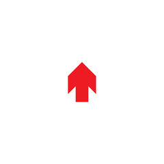 red arrow up icon. Forward, growth, rush sign. Isolated on white. Upload icon.