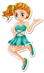 Cute angel cartoon character sticker