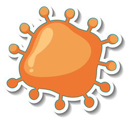 Sticker design with coronavirus or virus sign isolated