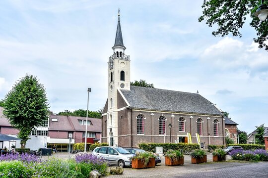 The Margaret Church is located in the heart of the beautiful village of Odoorn. Surrounded by cozy terraces and catering establishments. Netherlands, Holland, Europe
