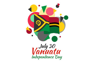 July 30, Independence day of Vanuatu vector illustration. Suitable for greeting card, poster and banner.