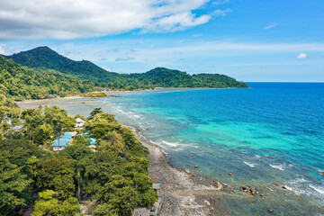 Aerial view of Lonely Beach in Koh Chang, Trat, Thailand