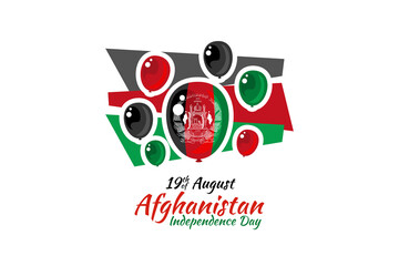 August 19, Happy Independence Day of Afghanistan vector illustration. Suitable for greeting card, poster and banner