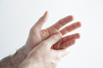 Man hands, inside details,  inside hospital natural light