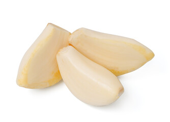 Fresh garlic cloves with garlic slices isolated