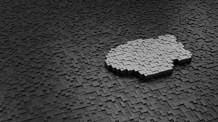 33d rendering cubes in shape of symbol of zeppelin light colored on dark © Destrosvet