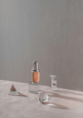 Cosmetic spa medical skin care, bottle for serum, micellar toner and emulsion