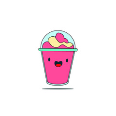 ice cream in a cup in white backgroud