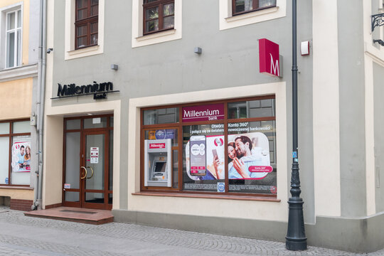 Zielona Gora, Poland - June 1, 2021: Millennium bank.
