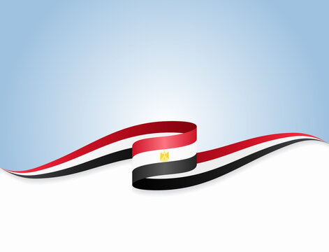 Egyptian flag wavy abstract background. Vector illustration.