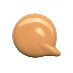 Creamy foundation blot on white background. Isolated