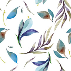 Watercolor floral vintage set consisting of patterns, frames and individual elements. Pastel colors, white background.