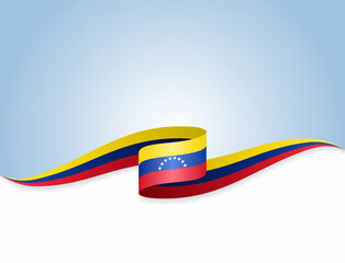 Venezuelan flag wavy abstract background. Vector illustration. - obrazy, fototapety, plakaty