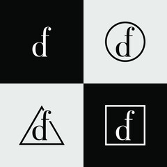 D and F letter logo design