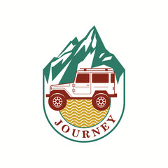 4x4 car the journey logo with solid color