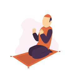 Muslim Praying Illustration