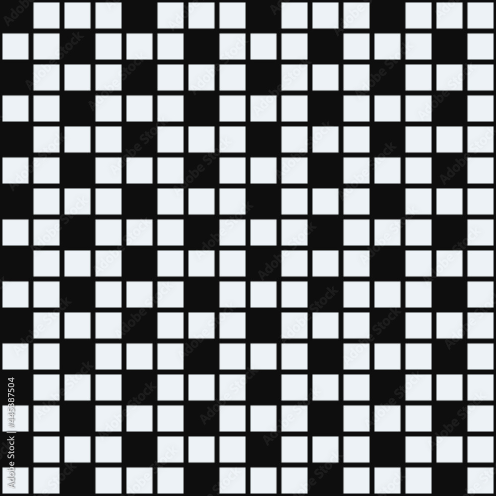Poster Seamless checker squares. One black and three white squares. Vector.