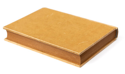 One kraft notebook isolated on white background