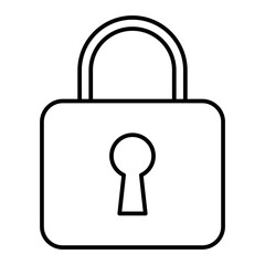 Vector Padlock Outline Icon Design