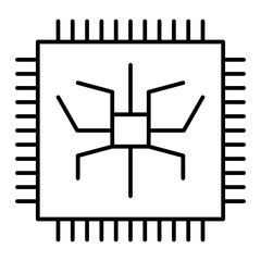 Vector Cpu Outline Icon Design