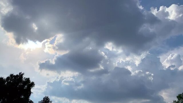 clouds, Time laps, the movement of clouds in the sky, before a storm, cumulus clouds
