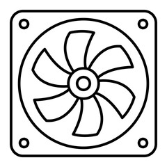 Vector Pc Fan Outline Icon Design