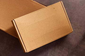 two box on concrete background for any business such as logo mockup, packaging mockup, branding, etc.