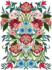 Bouquet spring summer botanical  blossom foliage leaves watercolor colorful for wedding party for invitation card party flower and plants